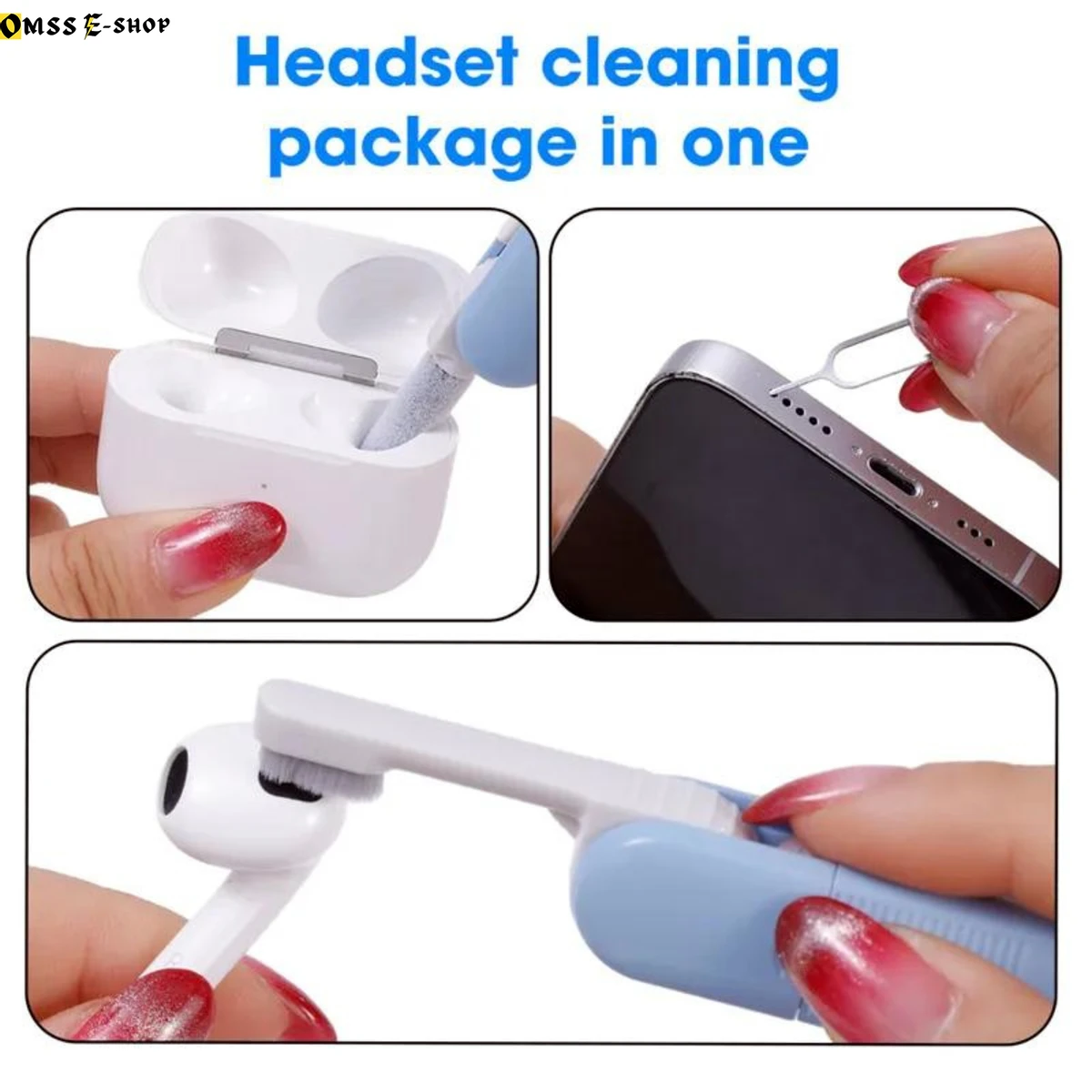 3-in-1 Computer Mobile Phone Cleaner Brush Electronics Clean Kit Portable Cleaning Tools for Monitor Earbuds Phone Laptop Earphone