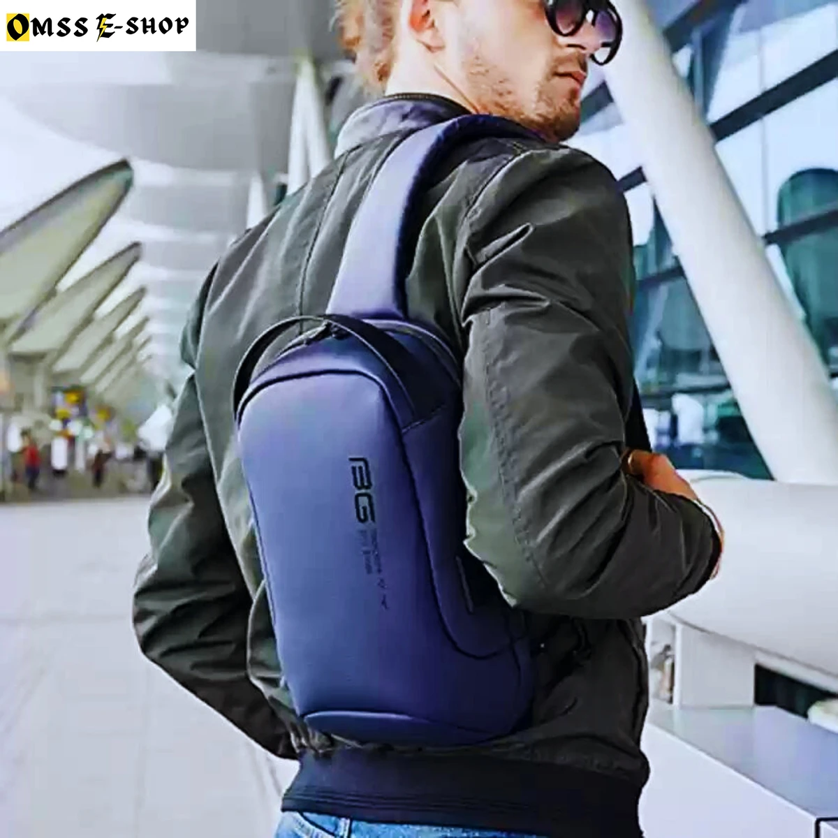 BANGE Unisex Travel Crossbody Sling Bag Chest Pack With USB Charging