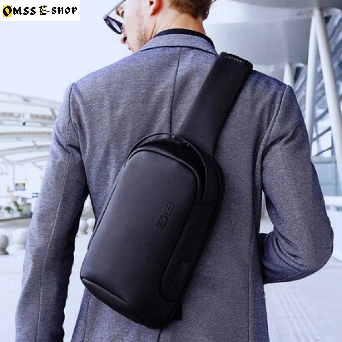 BANGE Unisex Travel Crossbody Sling Bag Chest Pack With USB Charging