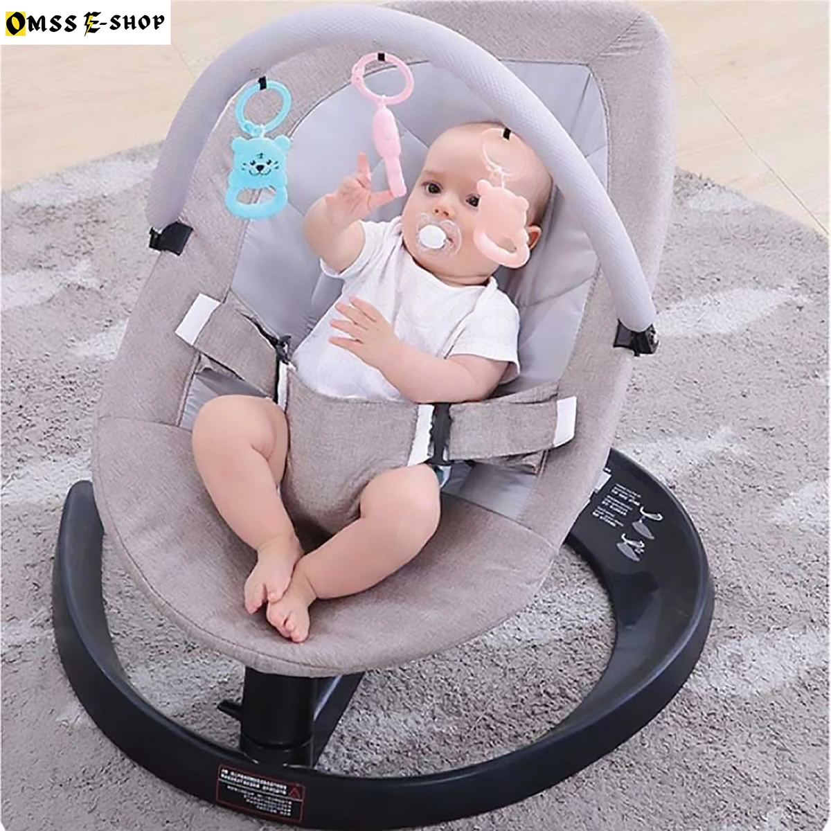 Baby Safety Swing Bouncer Rocking Chair For Newborn Baby Sleeping Basket Automatic Cradle With Seat Cushion Rocker Chair RP-2200DH-RE