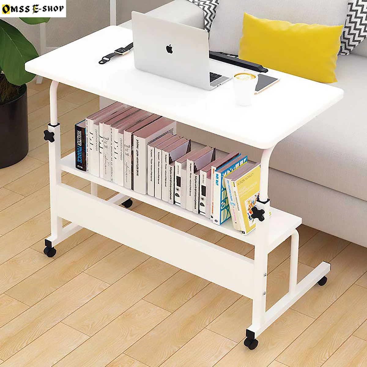 Adjustable Portable Table Laptop, Computer Stand, Cart Tray Side Table for Bed, Sofa, Hospital, Nursing, Reading, Eating RP-1650DH-RE