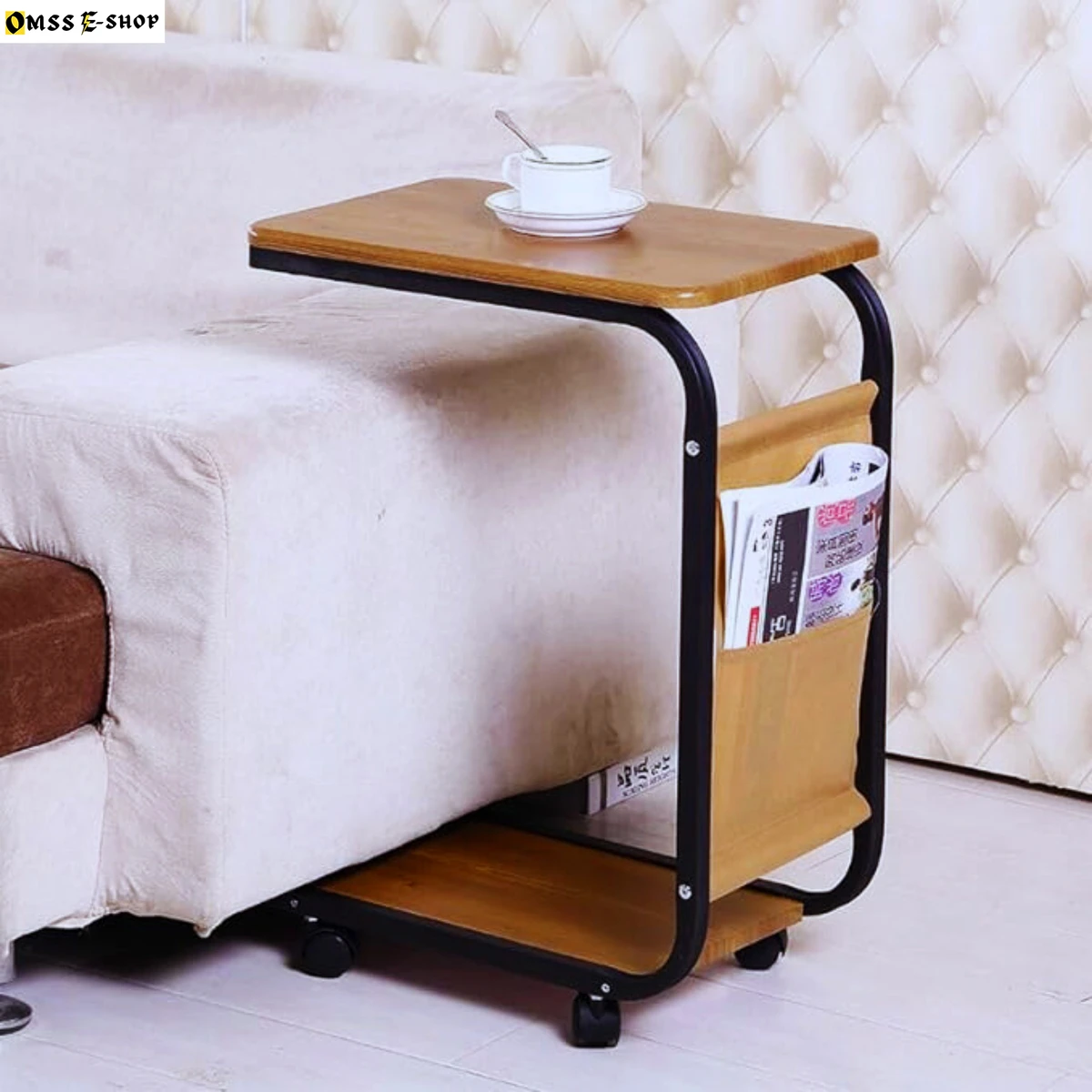 C-Shape Movable Sofa Side, Coffee, Bedside Tables Shelf Modern Simple Movable Side Cabinet