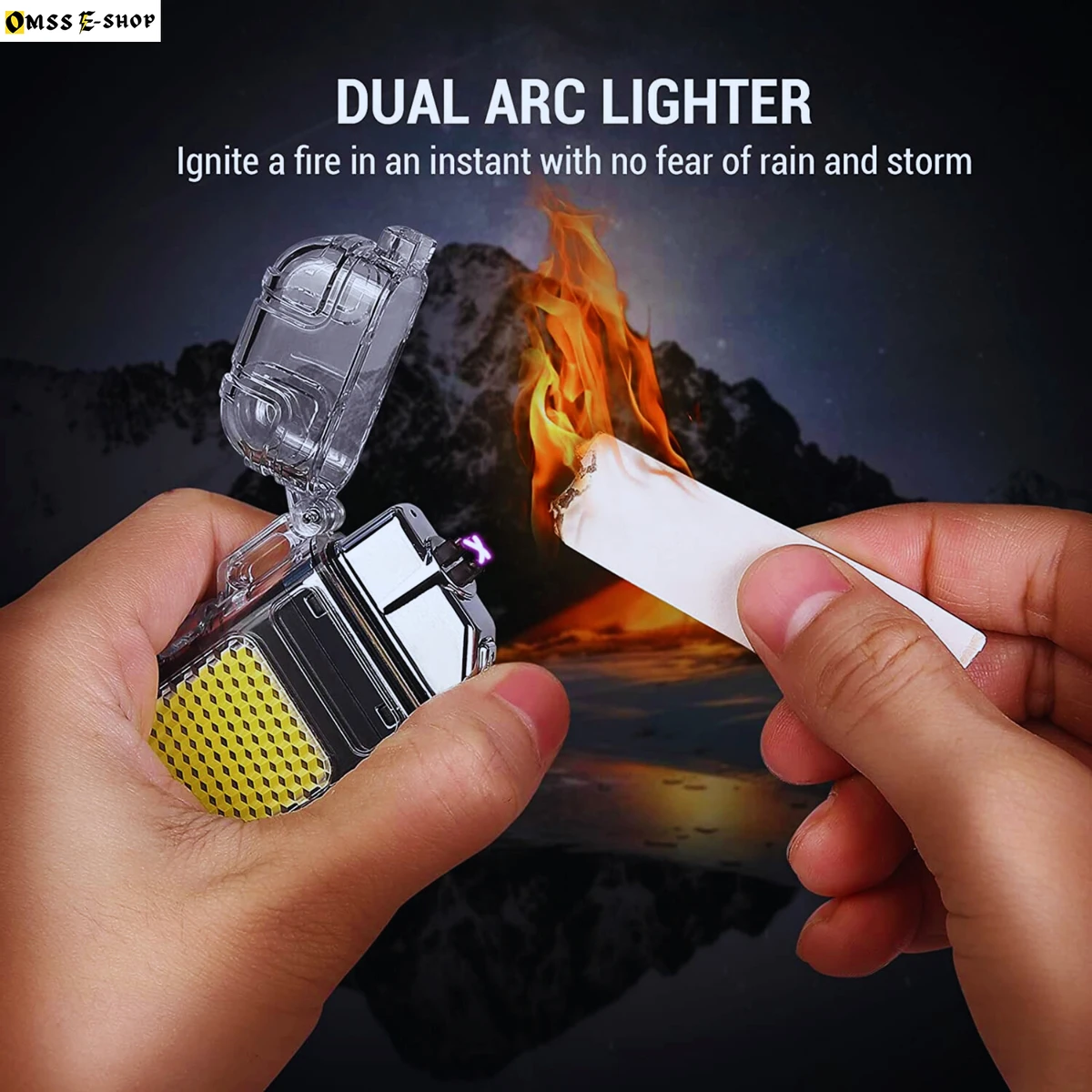 Dual Arc Lighter with LED Flashlight 2 in 1 Plasma Lighter USB Rechargeable Lighter Flameless Waterproof And Windproof Mini Electric Lighter for Cigar Cigarette Camping Outdoor Activities