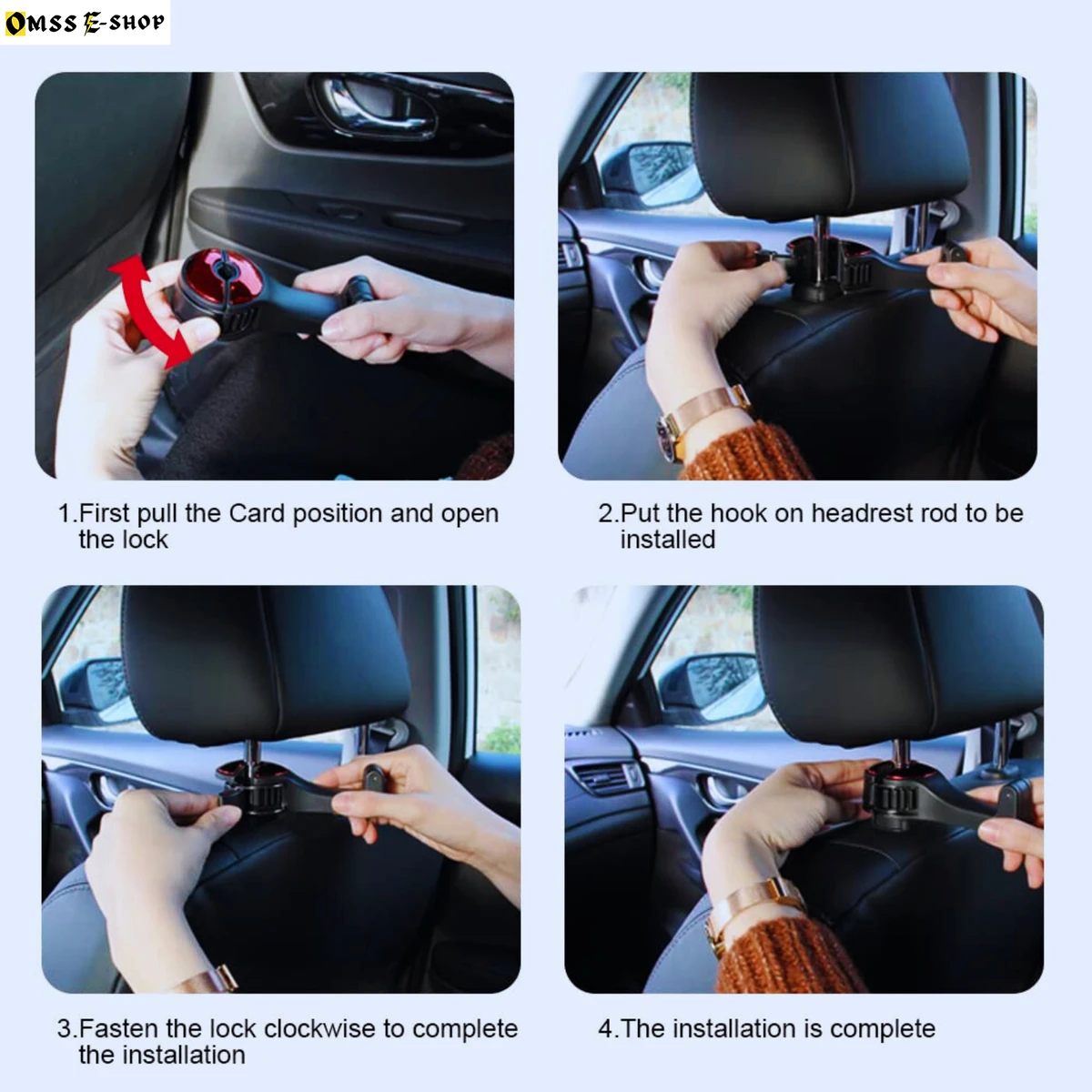 Universal Multifunctional Car Mobile Phone Holder Hook for Bag, Purse, Cloth, Grocery Car Hooks, Car Seat Back Hooks with Phone Holder