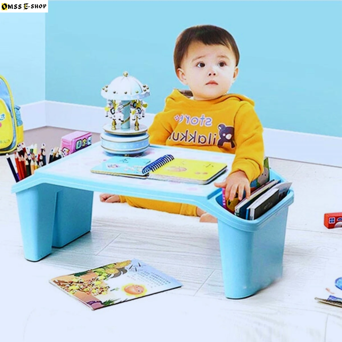 Plastic Mini Multi-functional Study Table for Kids Toddlers Baby Desk with Holder Organizer Portable Laptop Desk Durable Safe Material for Children