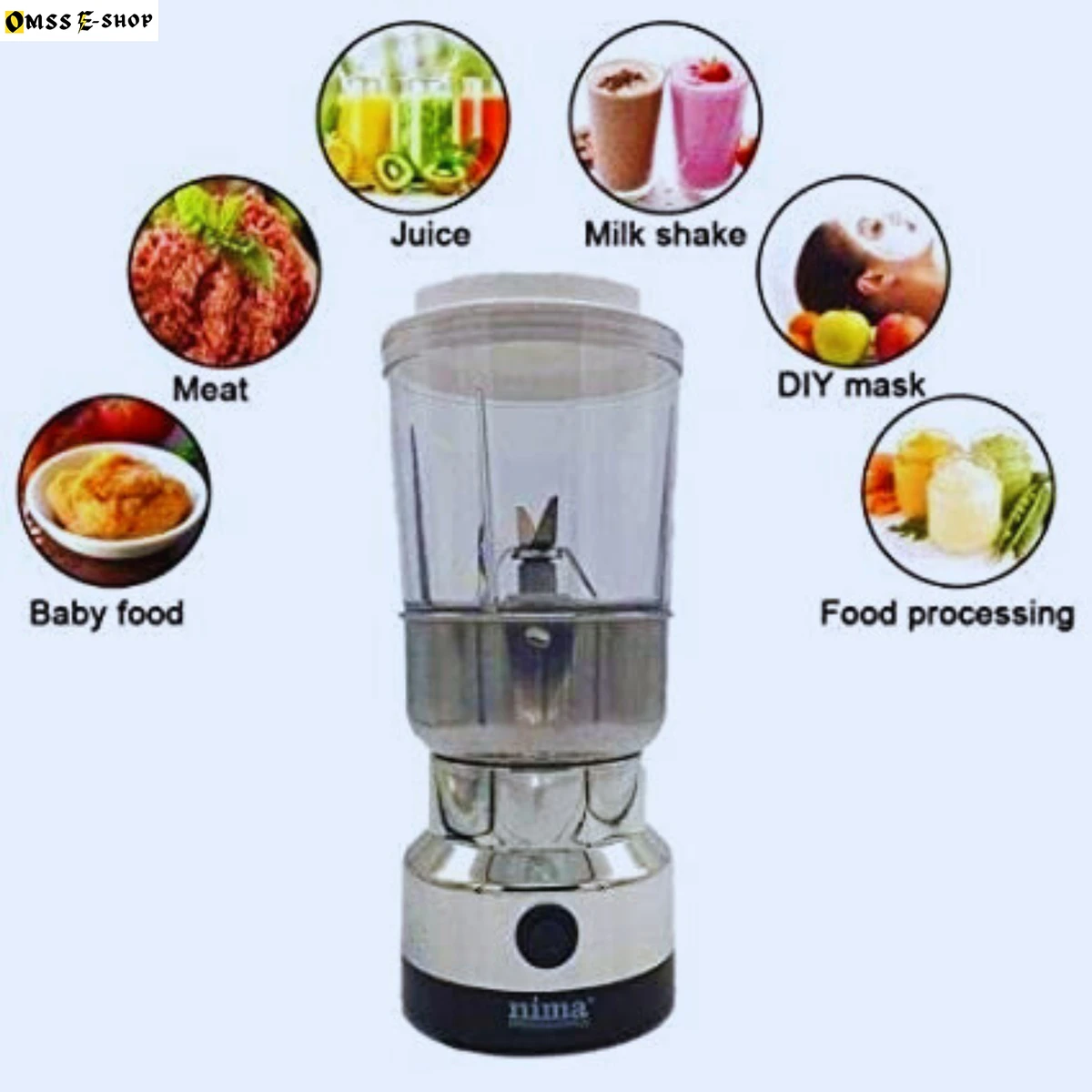 2-In-1 Nima Electric Grain Grinder and Juicer Stainless Steel Electric Spice Grinder, Corrosion Resistant Seed Herb Grinder, Mill Blender Kitchen Tool for Home